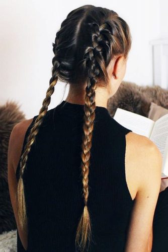 French Braids With Long Hair #longhair #brunette #braids