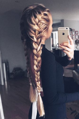 French Braids With Hair Bands #longhair #braids