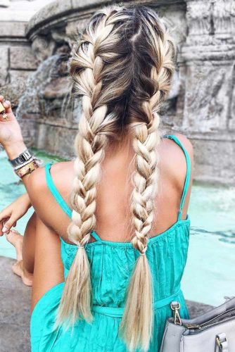 Loose French Braids #longhair #messyhair #braids 