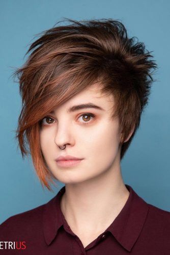 Straight Layered Voluminous Pixie #asymmetricalpixie #shorthair #pixiehaircut #haircuts