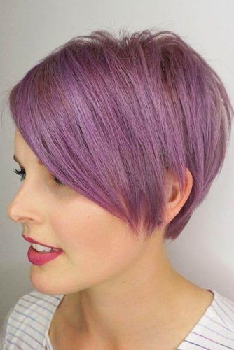 Lilac Straight Asymmetrical Pixie #asymmetricalpixie #shorthair #pixiehaircut #haircuts