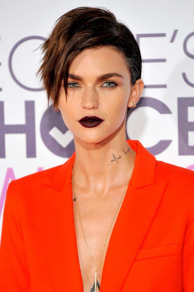 Voluminous Asymmetrical Pixie Cut With Deep Side Part By Ruby Rose