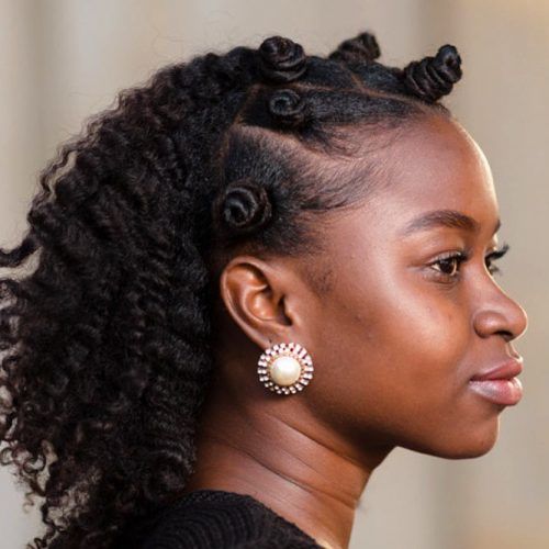 Half Upstyle With Bantu Knots #bantuknots #hairtype #naturalhair #hairstyles