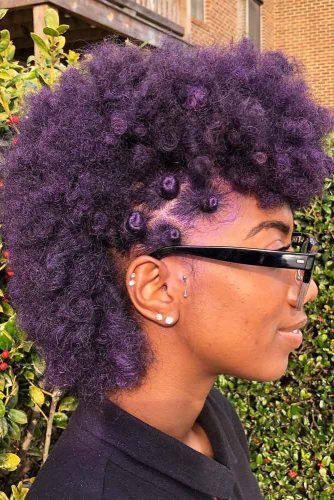 Side Little Violet Bantu Knots #bantuknots #hairtype #naturalhair #hairstyles