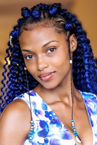 Tiny Little Bantu Knots With Blue Vibes #bantuknots #hairtype #naturalhair #hairstyles #bluehair
