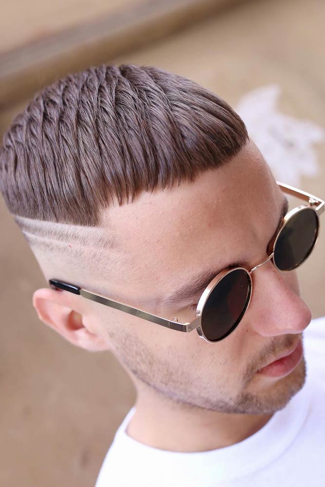 Textured Crop With Double Shaved Stripes #caesarhaircut #menshaircuts #shorthaircuts