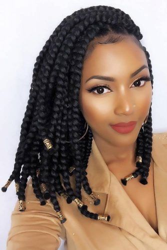 Side Swept Medium Braids #crochetbraids #braids