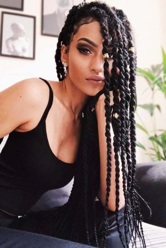 Cute Side Marley Twists #braids #crochetbraids #longhair