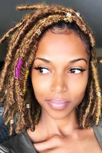 Short Faux Locs Hairstyle #fauxlocs #shorthair 