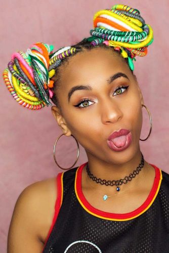 Space Buns Updo #fauxlocs #updo #buns