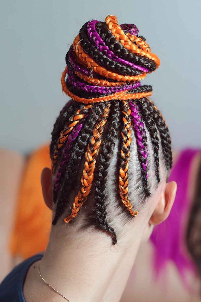 Goddess Braids Into A Dramatic High Bun