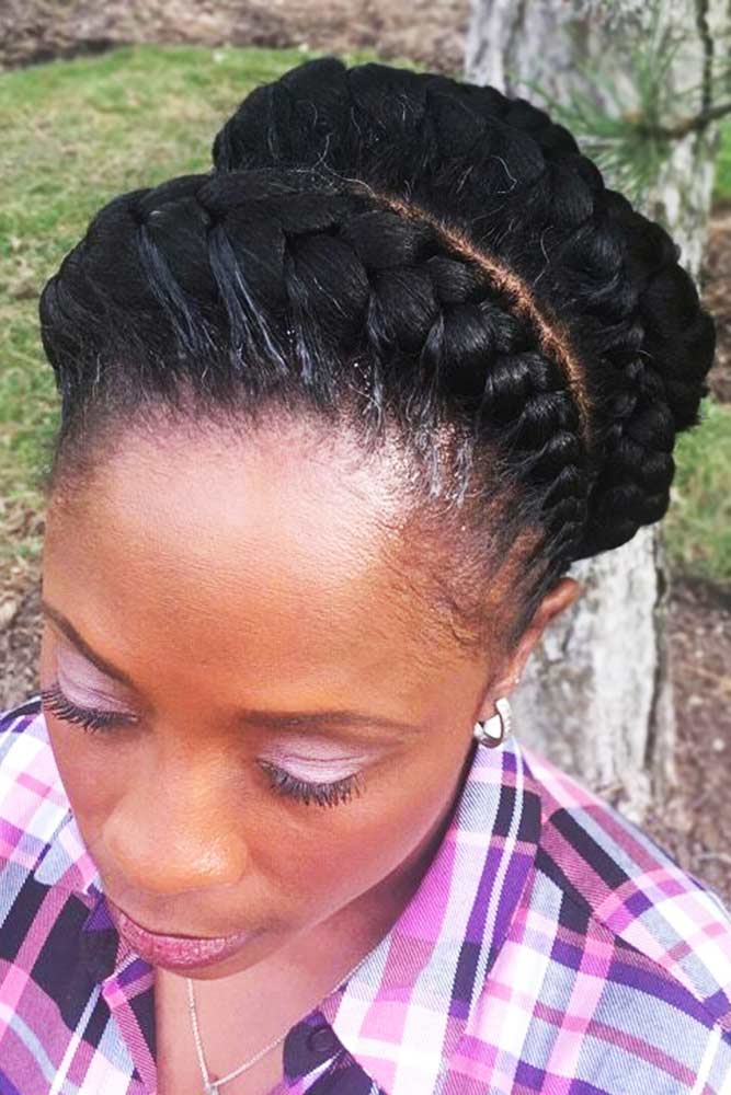 Chic Double Goddess Braids Crown #goddessbraids #braids #updo