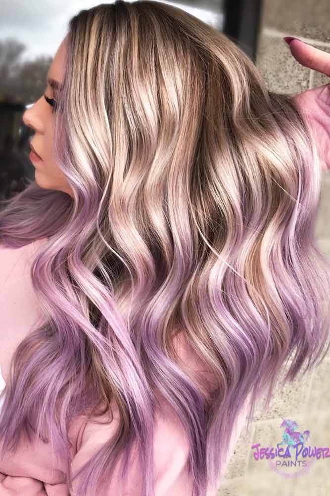 lilac and blonde hair