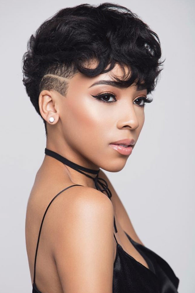 Cute Wavy Pixie With Undercut #shorthairstyles #naturalhair #hairstyles #pixiecut #undercut