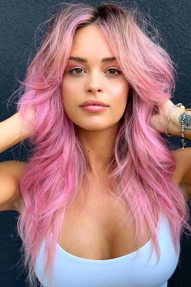 Rose Long Shaggy Hair #hairstyles #faceshapes