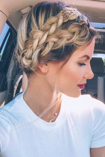 Super Feminine Milkmaid Braids #hairstyles #longhairstyles #faceshapes #braids