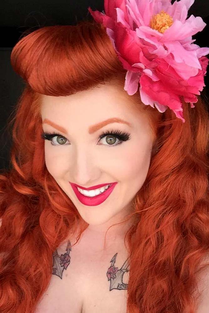 Retro Inspired Pin Up Curly Bangs #hairstyles #longhairstyles #faceshapes #bangs