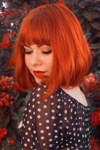 Fiery Copper #redhair #bob #bangs