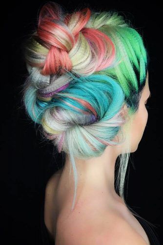 Braided Updo Buns #updo #bun #braids #crimpedhair