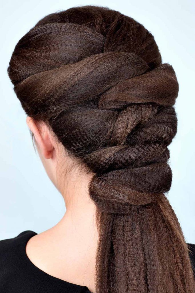 Full Braided Top Into A Low Wavy Ponytail