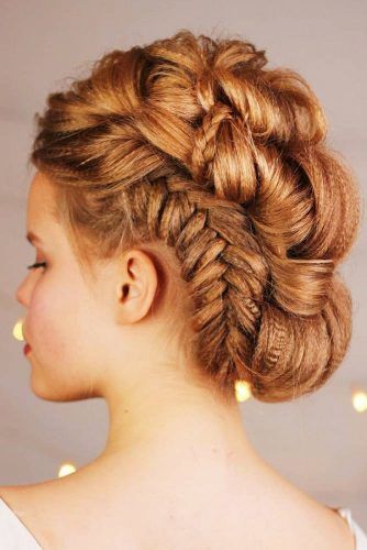 Braided Fauxhawk Updo #updo #braids #mohawk #crimpedhair