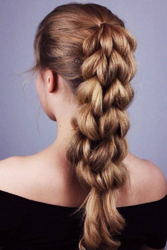 Four Strand Pull Through Braid #crimpedhair #braids #ponytail