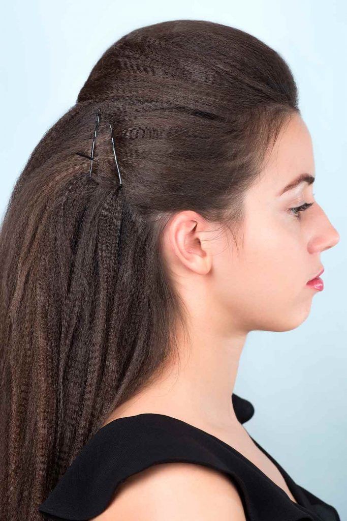 Simple Crimped Half-Up Style