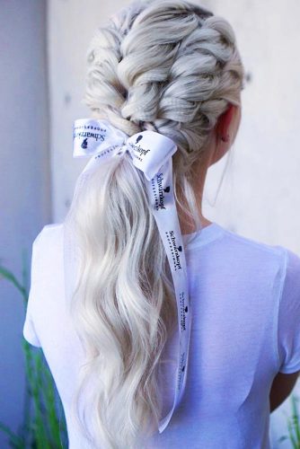 Full Braided Top Into A Low Wavy Ponytail #ponytail #longhair