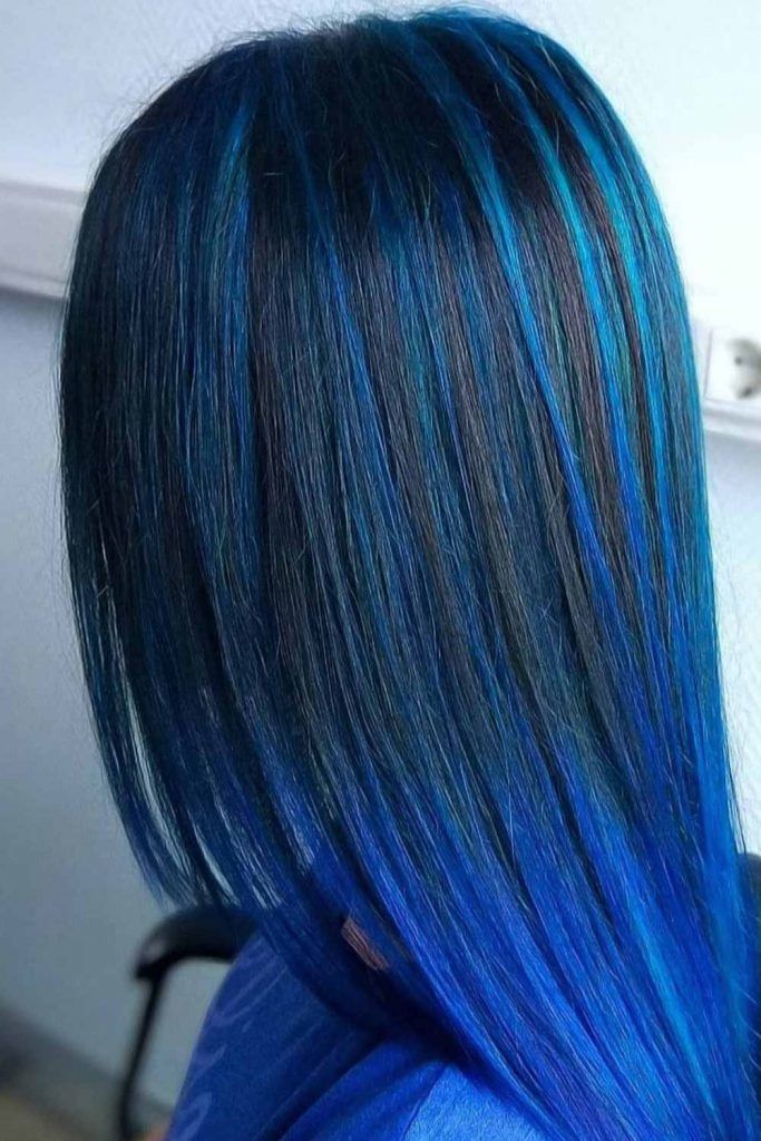 blue hair color highlight ideas