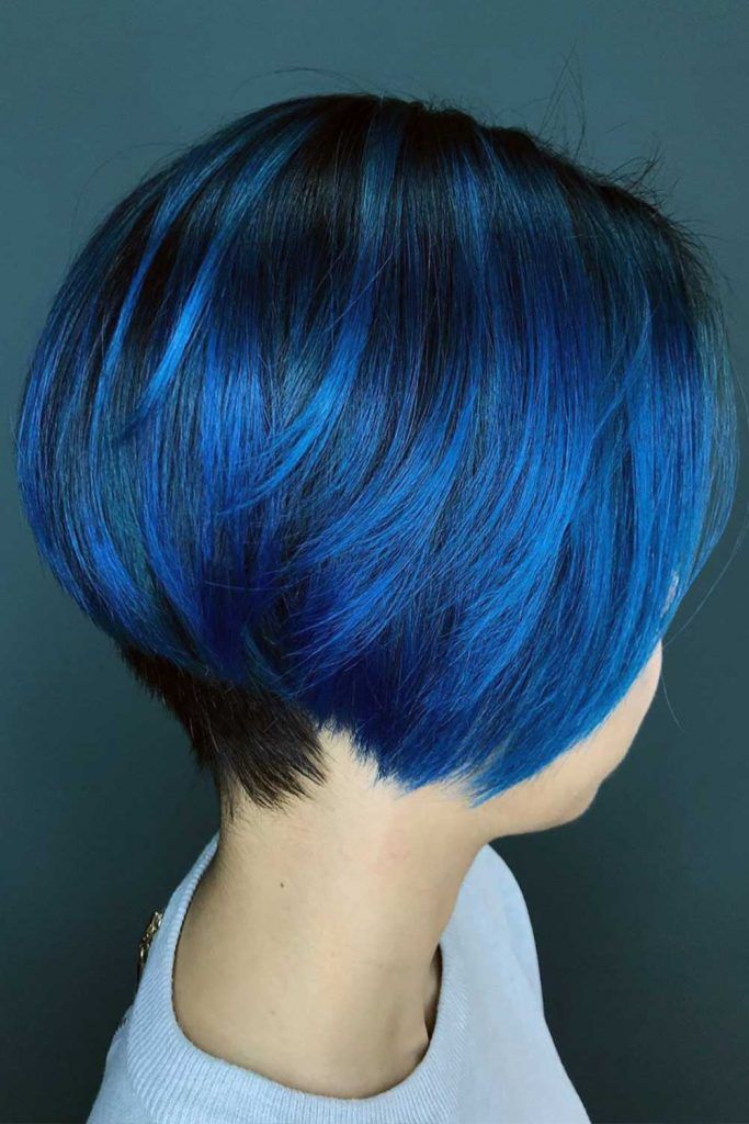 YOOWIGS Hot Sale Mix Blue Highlights Short Bob Wig Human Hair HD Lace   yoowigs