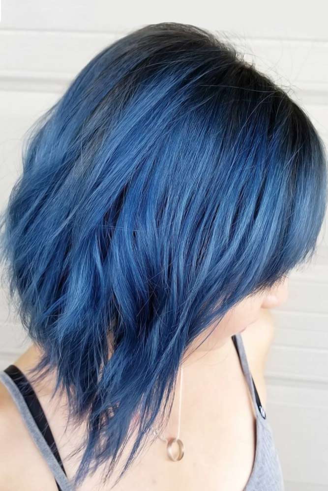 short dark blue hair