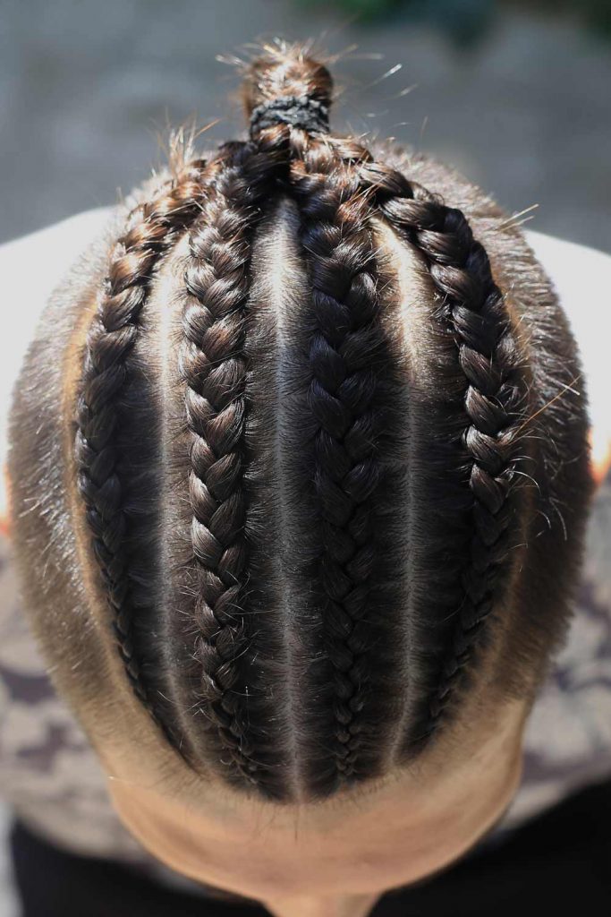 Men's Hairstyle with Dutch Braids