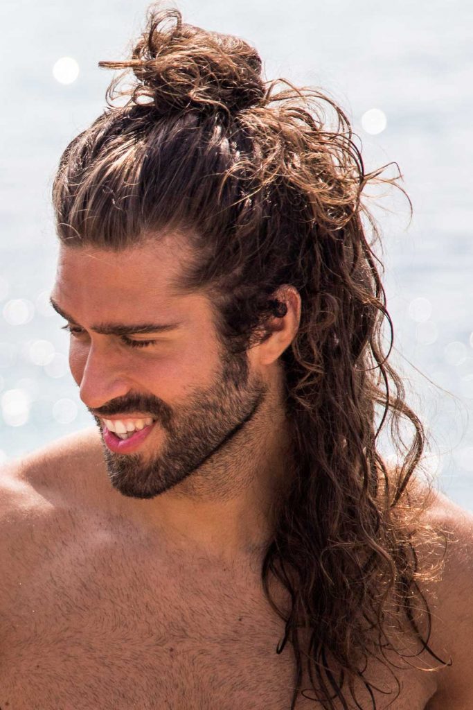 Half-Up Hairstyle For Long Hair Men