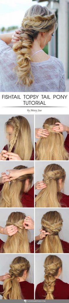 Fishtail Topsy Tail Pony #topsytail #tutorials #hairstyles
