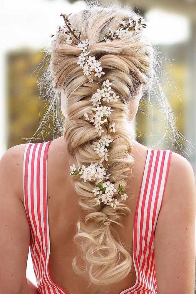 Topsy Tail With Flowers #braids #topsytail