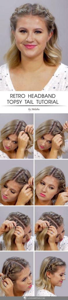 Retro Headband Topsy Tail #topsytail #tutorials #hairstyles