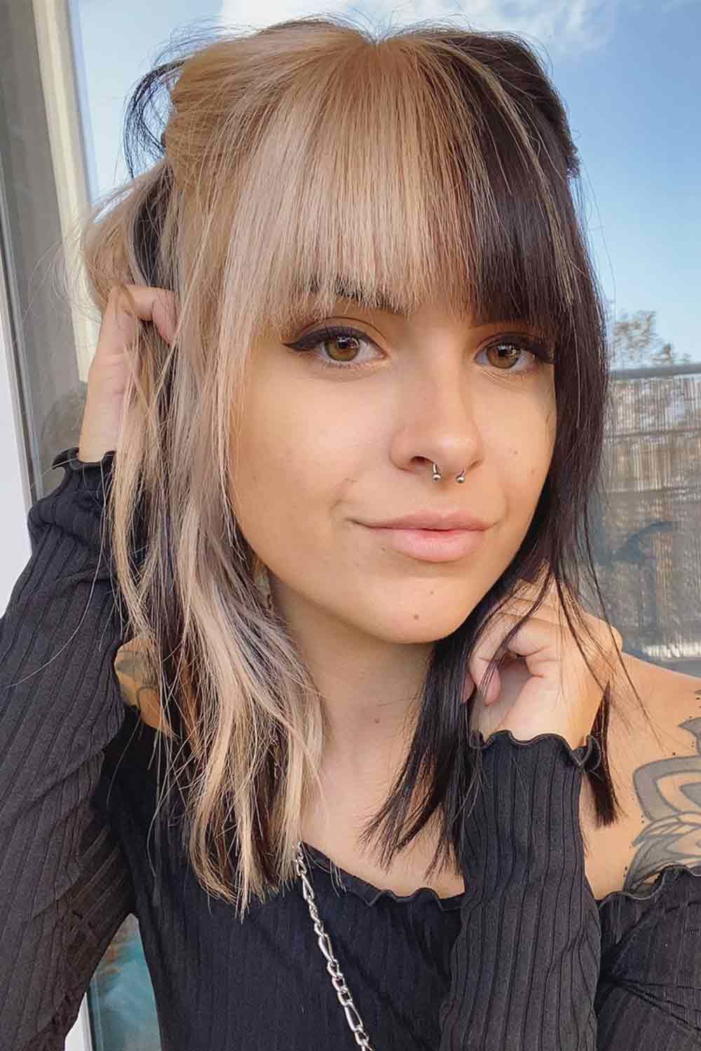 Wispy Bangs Hairstyles Two Toned 