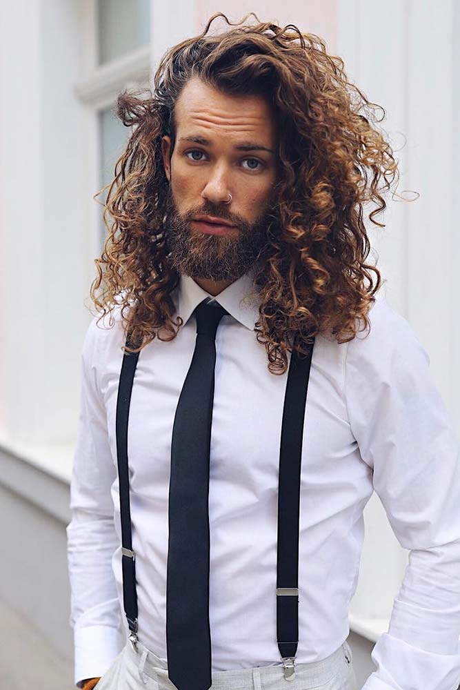 Long Curls With Texture #curlyhair #curlyhairmen #longhairmen #guyswithlonghair