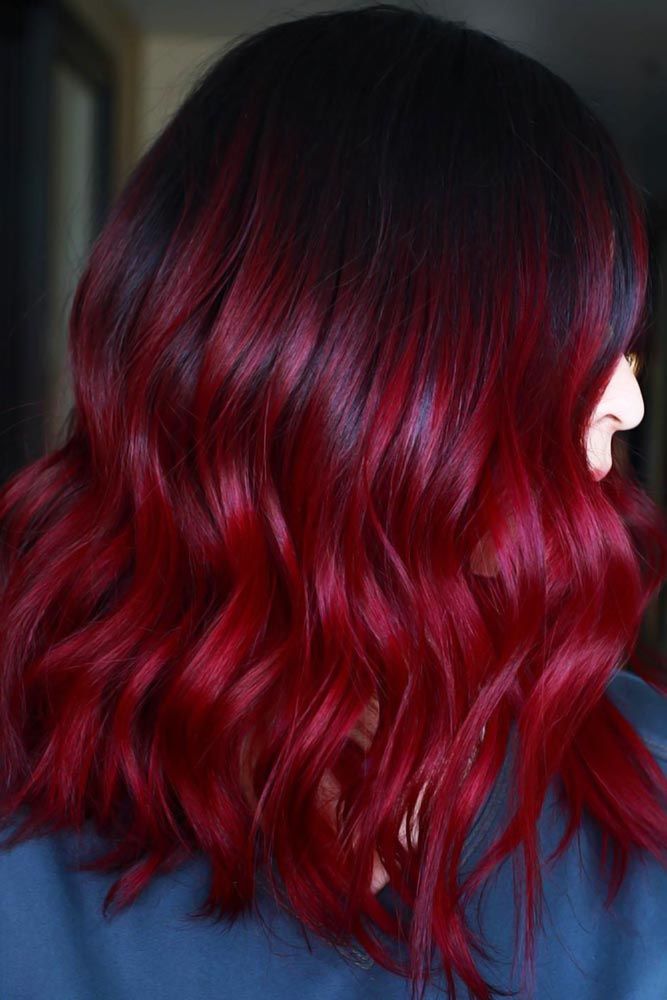 bright cherry red hair color