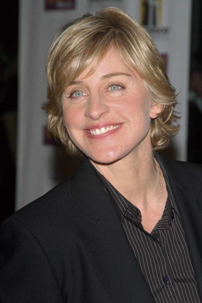 Ellen Degeneres's Short Hairstyle With Feathered Layers #featheredhaircuts #lovehairstyles
