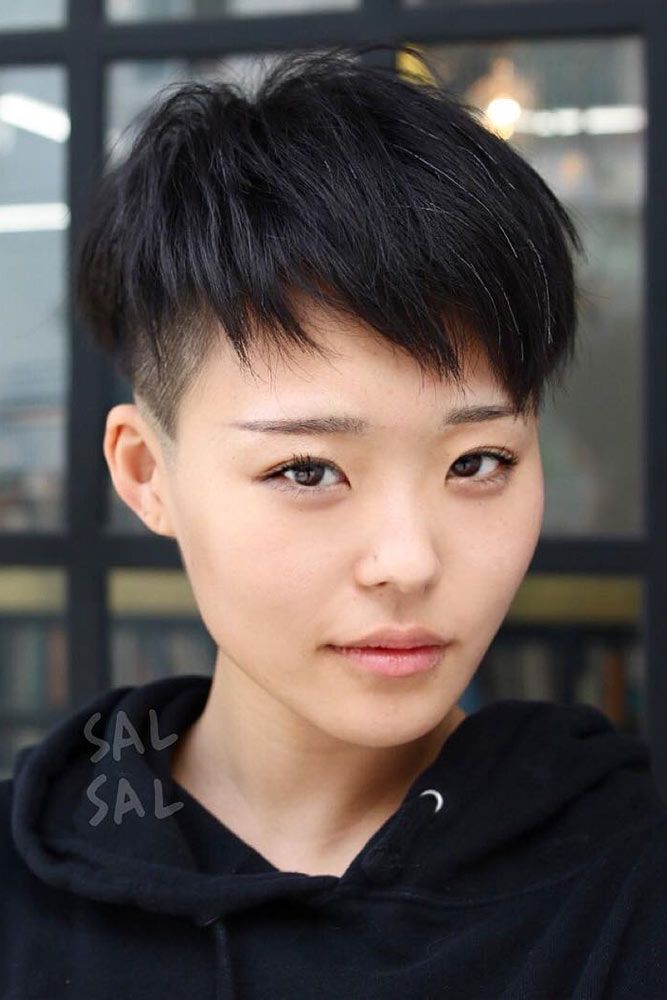 Edgy Pixie With Undercut #asianhairstyles #hairstyles #pixiehairstyle #blackhair