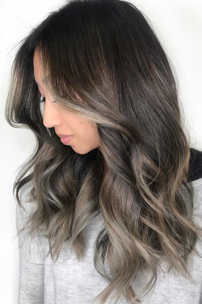 Ash Lights For Brunette #highlights #partialhighlights