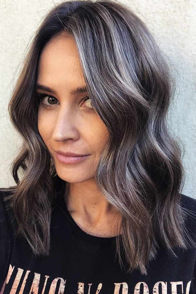 Ashy Toned Highlights #highlights #brunette #wavyhair