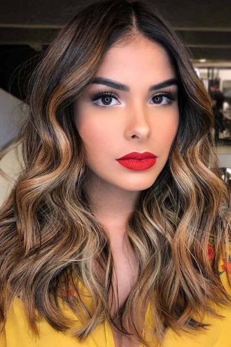 Cappuccino Brown Highlights #highlights #brunette #wavyhair