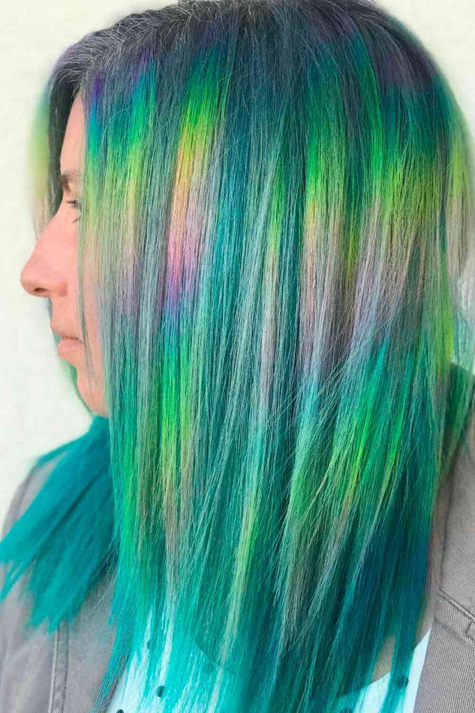 Green Accent Unicorn Hair