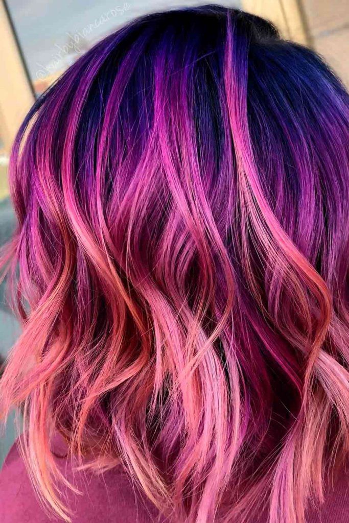 Peachy With Purple Hair