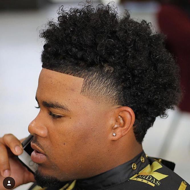 Cachos Naturais Franja Taper #blackmenhairstyles #blackmenhaircuts