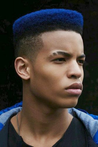 Blue Flat Top #flattophaircut #flattop #highfadehaircut #blackmenhaircuts