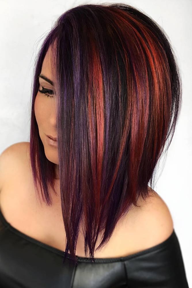 Amethyst Copper #redhair #brunette #purplehair #highlights