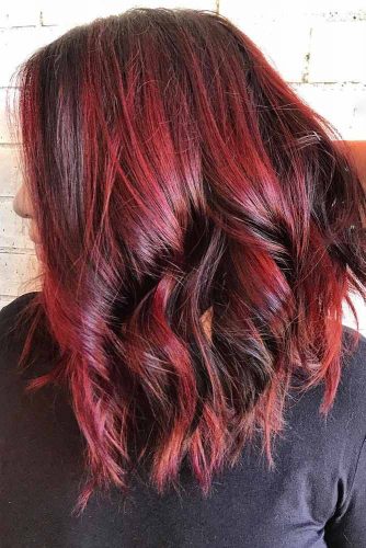 short hairstyles with red streaks